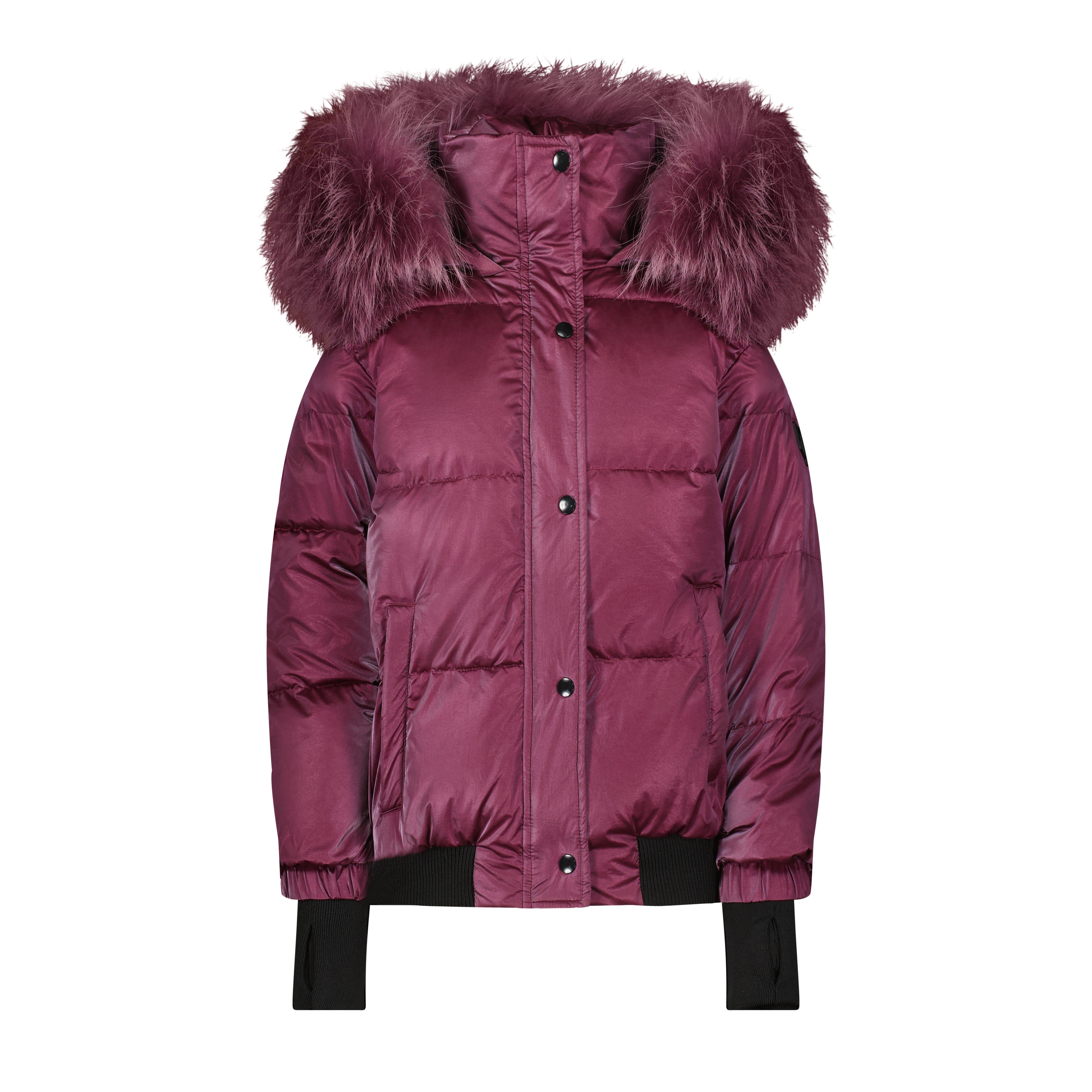 girls red waterproof coat with hood and insulated lining, model GBLT-38